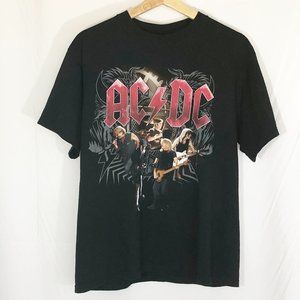 AC/DC Concert Black Ice Graphic Band Tour Top - M